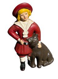 Lot 317 - Antique Dog & Girl Cast Iron Coin Bank - BUSTER BROWN & TIGE - AC Williams