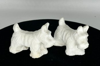 Lot 327- Pair Of 2 White Scotty Dogs - Vintage Pups
