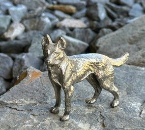 Lot 329- Small Metal German Shepherd - Majestic Dog