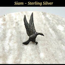 Lot 62- Sterling Silver Siam Bird In Flight Brooch Pin