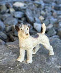 Lot 331- Small Vintage Cast Iron White Scotty Dog - Spaniel Puppy