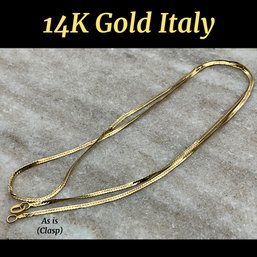 Lot 75- 14K Gold Italy Chain - AS-IS No Clasp