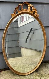 Lot 5- Carolina Oval Bevelled Glass Wall Mirror - Gold Trim