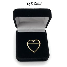 Lot 98- 14K Gold Heart Pin