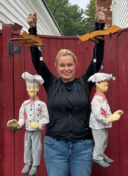 Lot 384 - Chef Marionette Laurel & Hardy -  Vintage 24 Inch Comedy Puppets