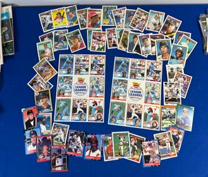 Lot 321- 1980s Topps Baseball Cards League Leaders Full Sheets W/cards