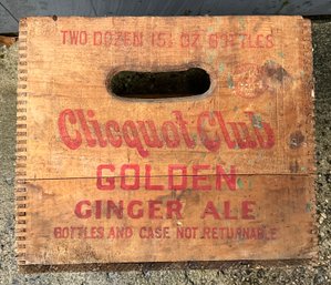 Lot 24- Advertising Wooden Crate - Chicquot Club Golden Ginger Ale - Bottled In USA