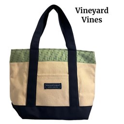 Lot 5- Vineyard Vines Women's Handbag Canvas Tote - Zip Top - Baseball