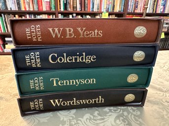 Lot 244- The Folio Poets - Coleridge Yeats Tennyson Wordsworth - 4 Volumes  Folio Society