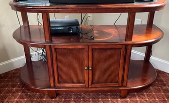 Lot 477- Cherry TV Stand With Bottom Cabinet
