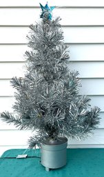 Lot 308SES- Silver Fiber Optic Tabletop Christmas Tree 31 Inches - Works Perfect!