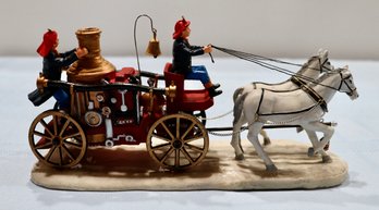 Lot 230 - Lemax Horse Drawn Fire Wagon - Village Volunteers - New In Original Box - 2000