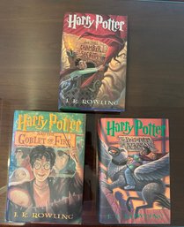 Lot 329 - Harry Potter Lot Of 3 Hard Cover Books - First American Edition