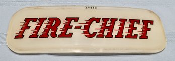 Lot 241 - 1940s 1950s Fire Chief Glass Sign Insert Plate From Vintage Gas Pump - Fire Man