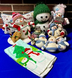 Lot 281- Snowmen Collection! Hallmark, Towel, Decor, Christmas And Winter Fun!