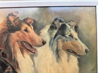 Lot 338- 1970s Original Collies Collie Dogs In A Vintage Art Frame - Lot Of 2  - Miniature Art