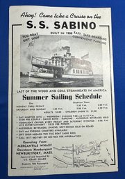 Lot 417 - SS Sabino Vintage Poster - Laast Of The Wood And Coal Steamboats