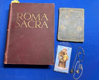 Lot 418 - Religious Lot - Antique Book Roma Sacra - St. Anthony Chains - Adorations Of Kings & Shepherds