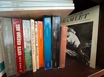 Lot 271- Poetry - Poems - Jacobean Drama - Hamlet - Top Shelf Of Books - First Column On Wall