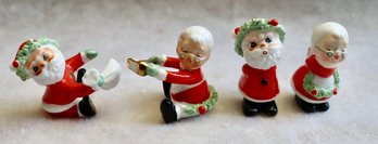 Lot 631CJV - 1960s Napcoware Santa & Mrs. Claus Candle Climber & Figurines Vintage Christmas In Original Boxes