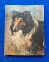 Lot 347- Nice Antique Looking Giclee Of Collie Dog - Unframed