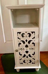 Lot 297- White Storage Cabinet End Table