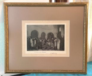 Lot 107: Framed Engraving 'El Sermon By Elbelard' A. Steinheil Abelard Lecturing 1881 Engraved Art Proof