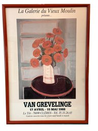 Lot 105: Framed 1988 French Gallery Van Grevelinge Art Exhibit Poster