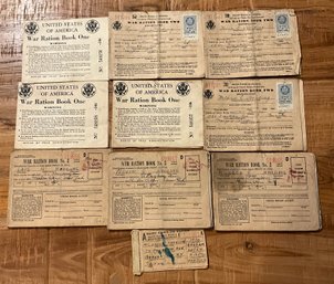 Lot 503CAN- 1940s Collection Of War Rations - Gasoline - US Government Booklets - Lot Of 9