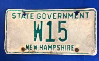 Lot 410 - New Hampshire Vintage State Government Vintage License Plate W15
