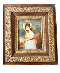 Lot 349 - Miss Willoughby By 18th Century Romney  In Stunning Wood Antique Gold Gilt & Barn Red Frame