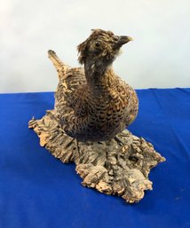 Lot 433 - Taxidermy Vintage Pheasant Bird On Bark Stand - Located In NH