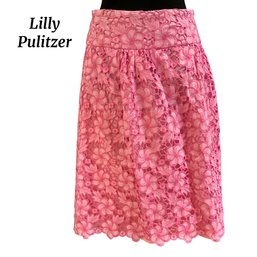 Lot 43- Lilly Pulitzer Pink Eyelet Skirt Womens Size 4