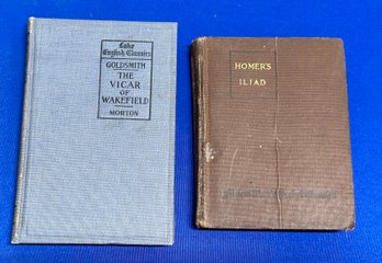 Lot 366 - Antique Lake English Classics - The Vicar Wakefield 1898 - Homer's Iliad Of Homer - Little Books