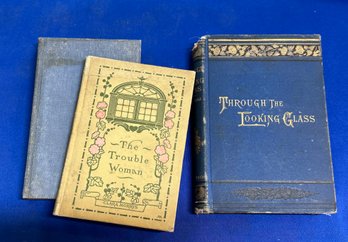 Lot 368 - Early 1900s Antique Little Books - Through The Looking Glass - The Trouble Woman - Young People