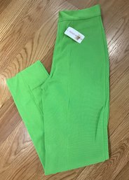 Lot 79- New 1980s Emanuel Ungaro Paris Lime Green Dress Pants Vintage Size 8