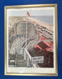 Lot 419- Revere Beach Massachusetts Cyclone Reproduction Poster Signed By Artist Norman Gautreau
