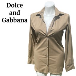 Lot 305SES - Dolce And Gabbana Basic Button Down Shirt Top Size 46