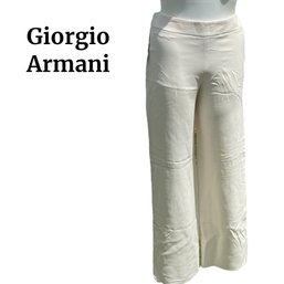 Lot 307SES - NEW Giorgio Armani Silk Lined Wide Leg Trouser Pants Size 46