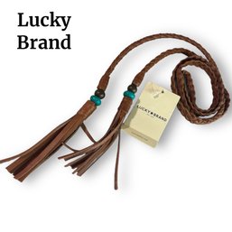 Lot 706NM - Lucky Brand Braided Leather Tassel Waist Belt Womens XS