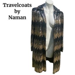 Lot 707 - 1970 Travel Coats By Naman Black And Gold Overlay Sequin Jacket