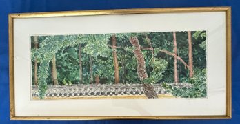 Lot 428- Original Watercolor - Beyond The Roofed Wall - Paul Nagano - Pucker Safari Gallery - Jungle