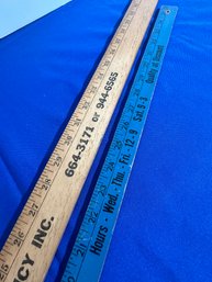 Lot 443- North Reading Advertising Vintage Yard Sticks 36 & 48 Inches