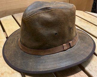 Lot 39- Distressed Brown Leather Custom Made Hat
