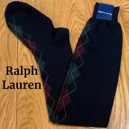 Lot 30- NEW! Ralph Lauren Over The Knee Argyle Socks  - Vintage