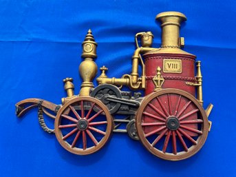 Lot 335 - 1970 Metal Sexton Steam Fire Engine USA - Cast Aluminum Wall Decor