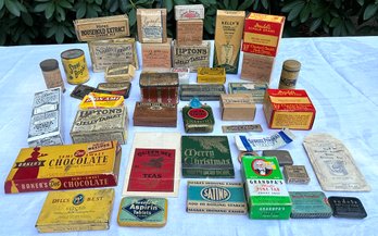 Lot 32- Cool Advertising Vintage And Antique Items - Soap - Shoe Cream - Laxatives - Tins & Boxes - Lot Of 43