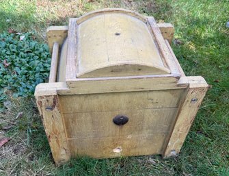 Lot 438- 19th Century Butter Churner In Original Yellow Paint - Farmhouse Decor