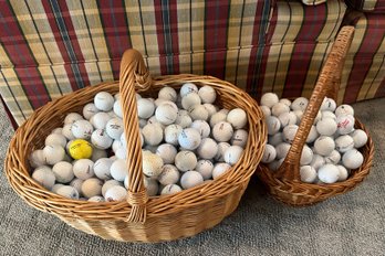 Lot 235- 2 Large Baskets Of Golf Balls - Golfing Supplies - Golfer - Strata - Wilson - Staff - Callaway