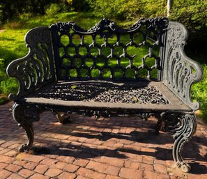 Lot 347 - Early 1900s Antique Victorian Cast Iron Garden Bench - Rustic French Regal CountryCharm- Beautiful!